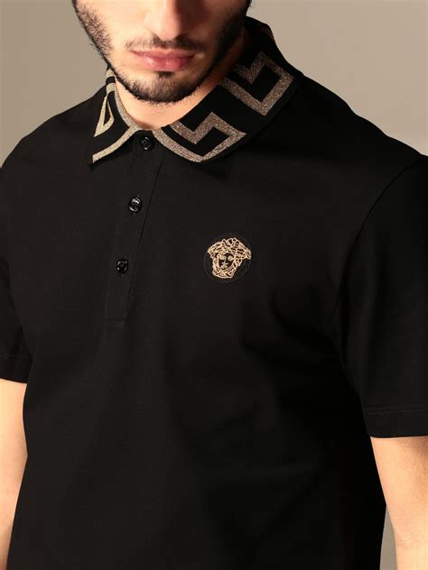 versace collection polo shirt mens|versace long sleeve shirt men.